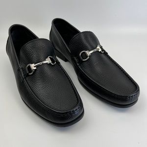 Sandrino Malibu Black Leather Loafer Size 12 Width D Slip Ons